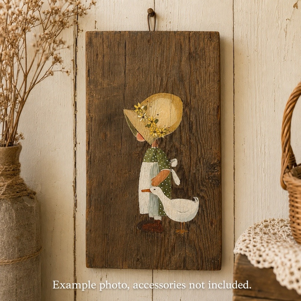 Vintage Cottage Folk Art Goose Duck Wood Plaque Wall Art Webb Rustic Country - Picture 2 of 9